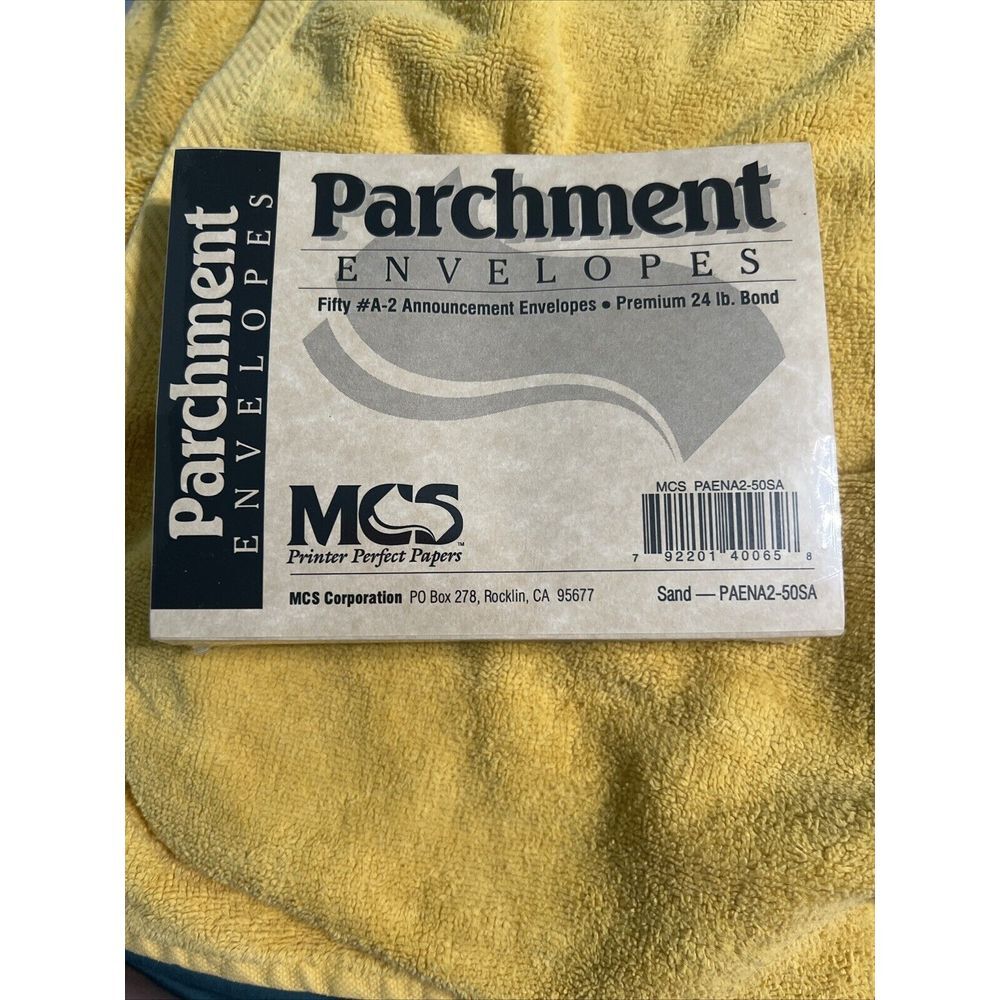 (50) MCS Parchment Announcement Envelopes A2 Premium 24lb. Bond Color: Sand